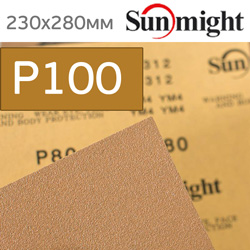 Нажд. бум. сух. SunMight Р100 золотистая шлифовальная бумага для сухой шлифовки (230х280мм) B312T