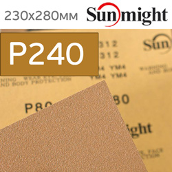 Нажд. бум. сух. SunMight Р240 золотистая шлифовальная бумага для сухой шлифовки (230х280мм) B312T