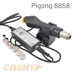 Электр. фен для ремонта пластика Pigong 8858 (регулировка температуры и потока) ЖК-экран, насадки