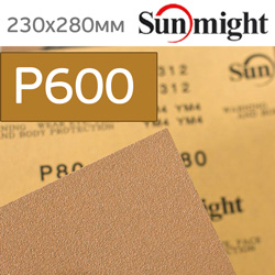 Нажд. бум. сух. SunMight Р600 золотистая шлифовальная бумага для сухой шлифовки (230х280мм) B312T
