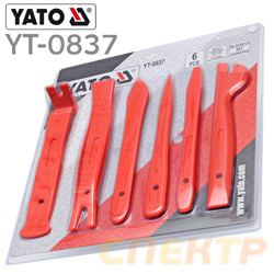 Набор для снятия обшивки YATO YT-0837 (6пр) пластиковый КРАСНЫЙ
