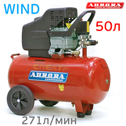 Компрессор прямой привод Aurora WIND-50 (220В, 271л/мин, 24л, 1.8кВт)
