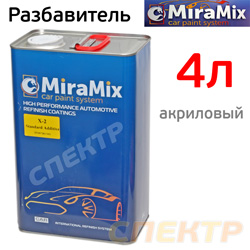 Разбавитель MiraMix X-2 Standart Thinner (4л) акриловый