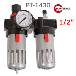 Фильтр/редуктор/лубрикатор (1/2") Intertool PT-1430 подготовка сжатого воздуха для пневмоинструмента