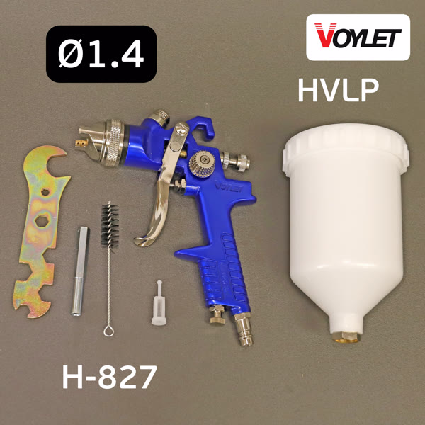 Краскопульт Voylet H-827 HVLP (1,4мм) 150л/мин, верхний бачок фото №3