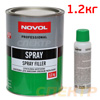 Шпатлевка жидкая NOVOL spray (1,2кг) с отвердителем (распыляемая) 100:6