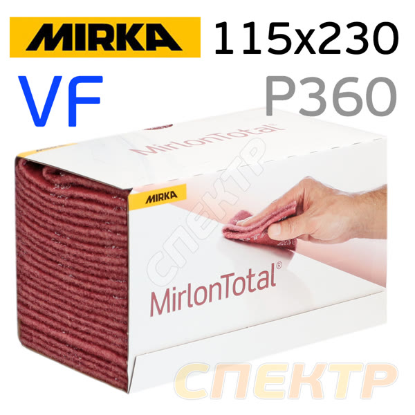 Скотч-брайт Mirka Mirlon Total 115x230мм VF (красный) P360 very fine фото №1