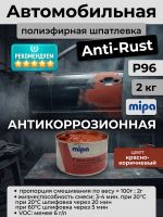 Шпатлевка антикоррозийная Mipa P96 (2кг) Anti-Rust универсальная фото №7