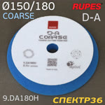 Круг полир. липучка бигфут Rupes DA 180/150 СИНИЙ Coarse Cutting Foam Pad (жесткий) конус фото №1