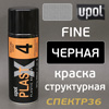 Краска-спрей текстурная U-POL Plast 4F (400мл) черная FINE (для пластика)
