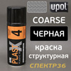 Краска-спрей текстурная U-POL Plast 4C (400мл) черная COARSE (для пластика)