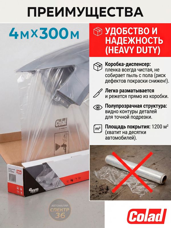 Пленка маскировочная в рулоне Colad (4х300м) 10мкм белая со статическим эффектом фото №7