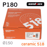 Круг шлифовальный ф150 Sandwox 518 (Р180) Orange Ceramic (15отв.) оранжевый фото №2