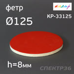 Круг полировальный фетровый на липучке ф125х 8мм Колир KP-33125 (войлок для полировки металла) фото №1