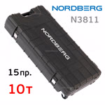 Гидравлический НАБОР 10т (15пр.) Nordberg N3811 с манометром (кейс) растяжка рихтовочная фото №1