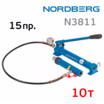 Гидравлический НАБОР 10т (15пр.) Nordberg N3811 с манометром (кейс) растяжка рихтовочная фото №6