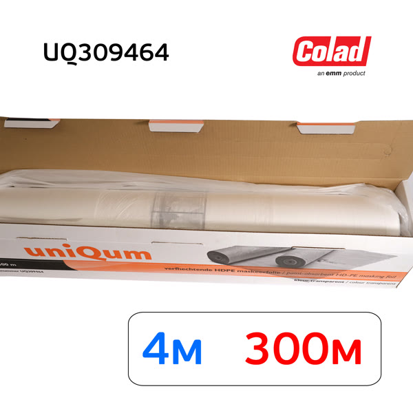 Пленка маскировочная в рулоне Colad (4х300м) UNIQUM белая со статическим эффектом 10мкм фото №1