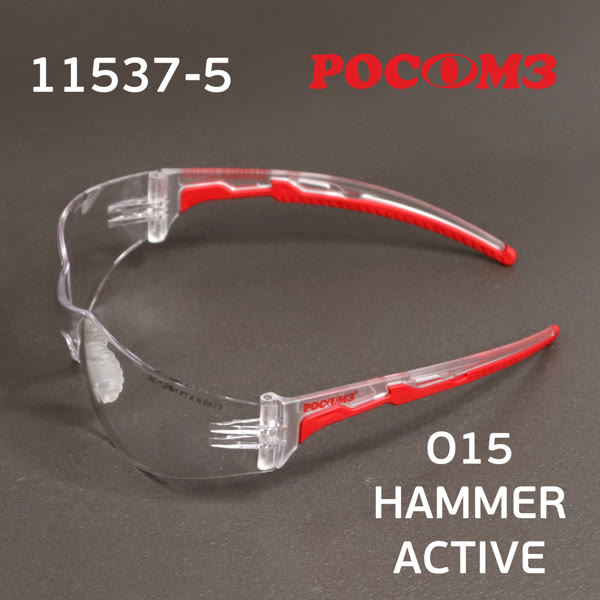Очки из поликарбоната О15 HAMMER ACTIVE StrongGlass (2C-1,2 PC) защитные открытые мягкий носоупор фото №1