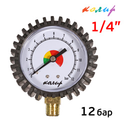 Манометр радиальный 1/4" на пистолет подкачки Колир (12бар) BSPT цветной