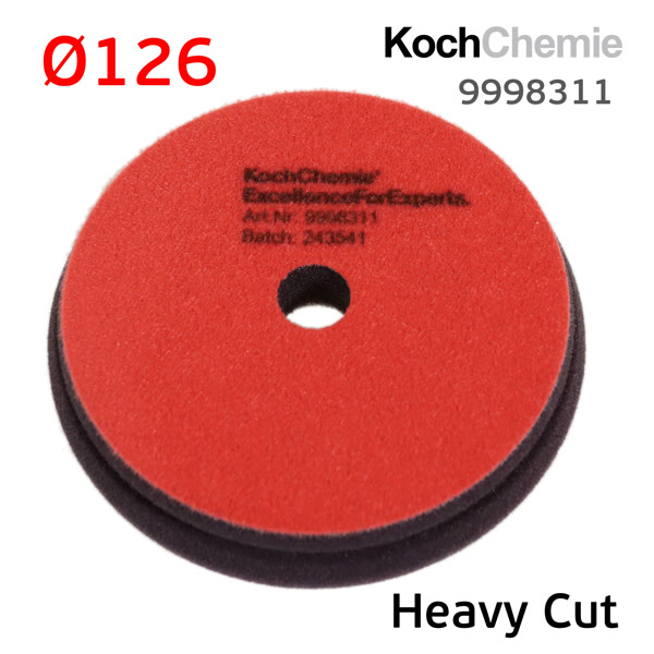 Круг полир. липучка Koch 126/136 красный Heavy Cut Pad (126х25мм) жесткий для пасты H9.02, H8 (NEW) фото №3