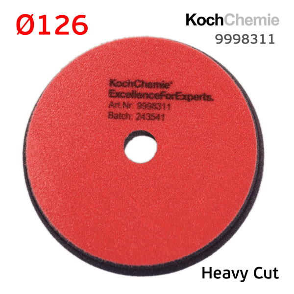 Круг полир. липучка Koch 126/136 красный Heavy Cut Pad (126х25мм) жесткий для пасты H9.02, H8 (NEW) фото №4