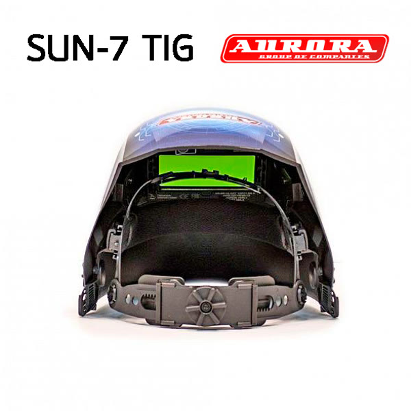 Маска сварщика хамелеон Aurora SUN7 TIG MASTER 2-levels (черно-синяя) фото №3