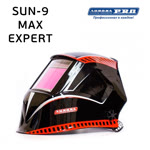 Маска сварщика хамелеон Aurora SUN9 MAX EXPERT (черно-красная) фото №1