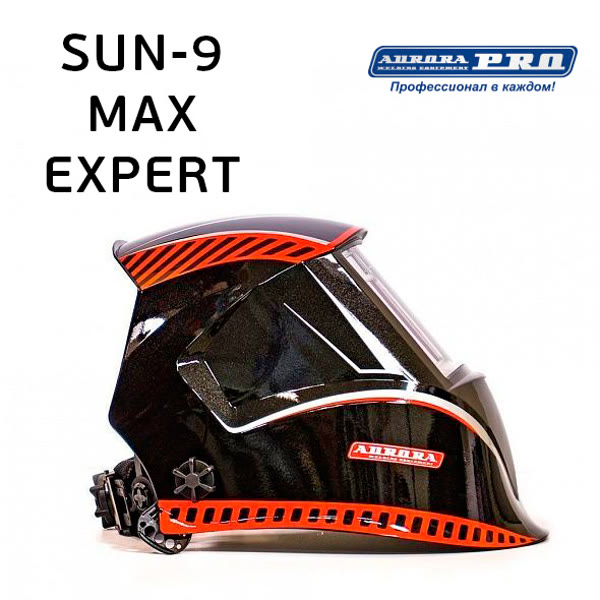 Маска сварщика хамелеон Aurora SUN9 MAX EXPERT (черно-красная) фото №6