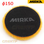 Мех на липучке ф150 Mirka натуральная шерсть ЖЕЛТАЯ Polarshine PRO фото №1