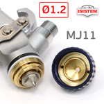 Краскопульт мини ISPRAY MJ11 (1,2мм) верхний бачок (125мл; F14х1; 200л/мин; голова HV180) фото №4