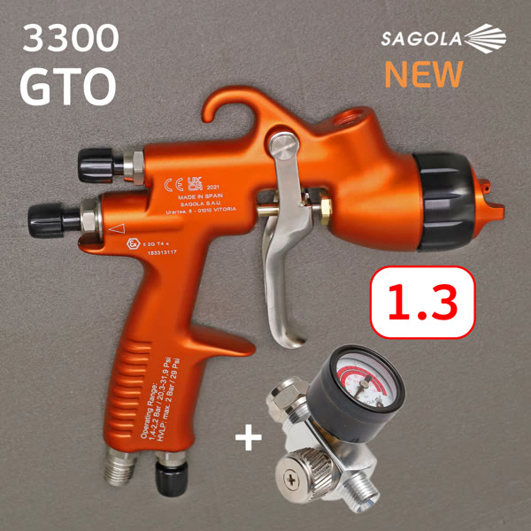 Краскопульт Sagola 3300 GTO CAR (1,3мм) TECH + манометр RC2 фото №5