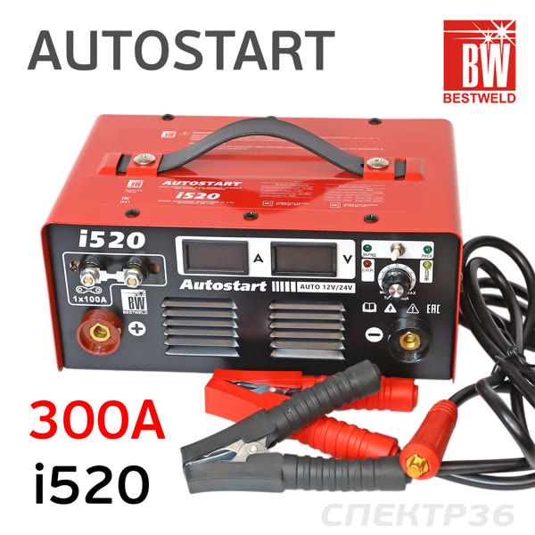 Пуско-зарядное устройство AUTOSTART i520 (ток запуска 300А) инверторное ПЗУ + кейс фото №2