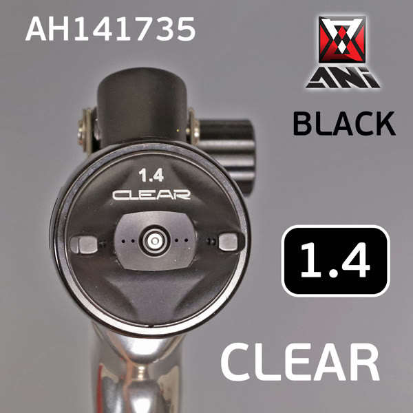 Краскопульт ANI BLACK Сlear (1.4мм) с верхним пластиковым бачком 0,6л для финишных покрытий фото №1