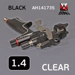 Краскопульт ANI BLACK Сlear (1.4мм) с верхним пластиковым бачком 0,6л для финишных покрытий фото №2