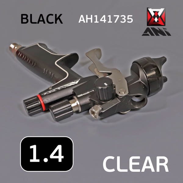 Краскопульт ANI BLACK Сlear (1.4мм) с верхним пластиковым бачком 0,6л для финишных покрытий фото №2