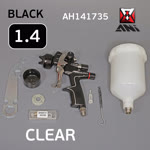 Краскопульт ANI BLACK Сlear (1.4мм) с верхним пластиковым бачком 0,6л для финишных покрытий фото №3