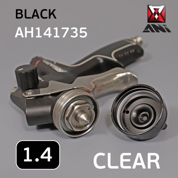 Краскопульт ANI BLACK Сlear (1.4мм) с верхним пластиковым бачком 0,6л для финишных покрытий фото №4
