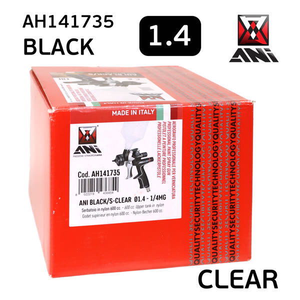 Краскопульт ANI BLACK Сlear (1.4мм) с верхним пластиковым бачком 0,6л для финишных покрытий фото №6