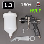 Краскопульт ANI 160 Plus HVLP (1.3мм) черный с покрытием PTFE, верхний бачок 600мл фото №2