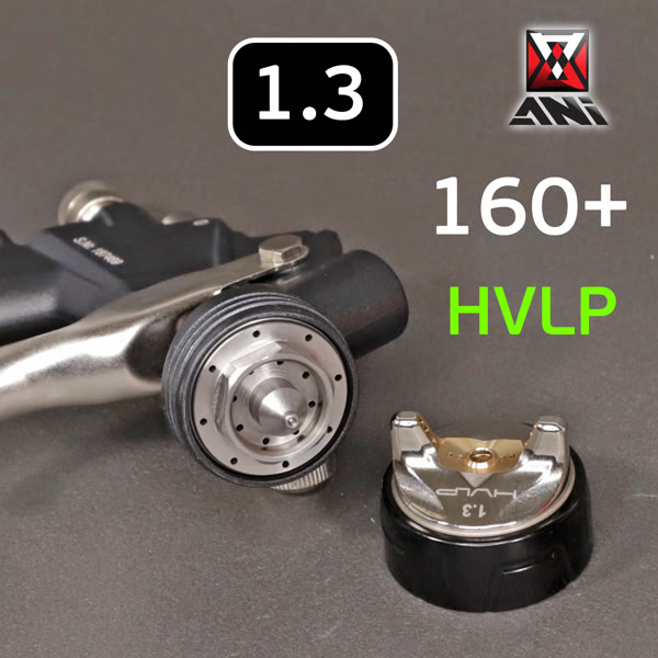 Краскопульт ANI 160 Plus HVLP (1.3мм) черный с покрытием PTFE, верхний бачок 600мл фото №3