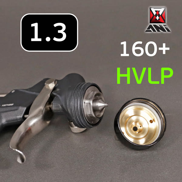 Краскопульт ANI 160 Plus HVLP (1.3мм) черный с покрытием PTFE, верхний бачок 600мл фото №4