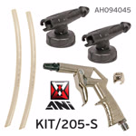 Пистолет для антигравия ANI KIT/205-S (2 крышки, 2 трубки) набор для нанесения защитных покрытий фото №1