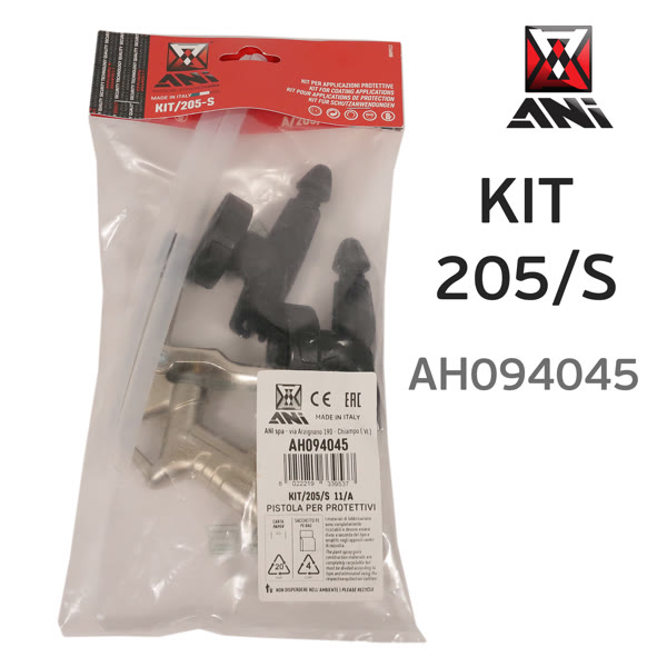 Пистолет для антигравия ANI KIT/205-S (2 крышки, 2 трубки) набор для нанесения защитных покрытий фото №2