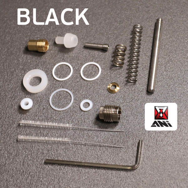Ремнабор для краскопульта ANI BLACK (17пр.) прокладки, пружинки, ершики, штоки, втулка фото №1