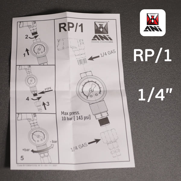 Регулятор давления на краскопульт ANI RP/1 (0-10бар) с манометром фото №6