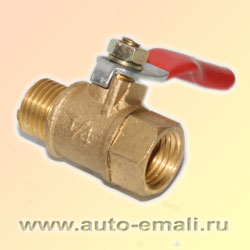 Переходник вентиль шаровый M1/4 - F1/4 Колир (внутренняя - наружная)