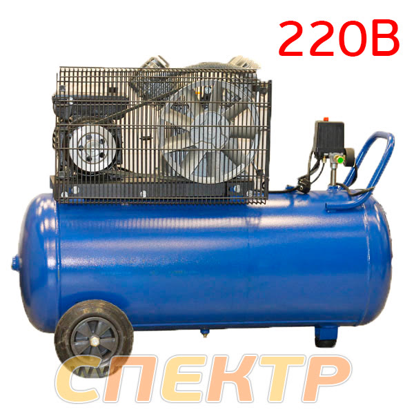 Компрессор ременной REMEZA СБ4/С-100.LB30A (220В, 420л/мин, 100л, 10бар, 2.2кВт, 88кг, 2 цилиндра) фото №1