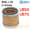 Фильтрующий картридж LB50-LB75 (D68 х d36 х h63мм) R21177010 элемент для компрессора