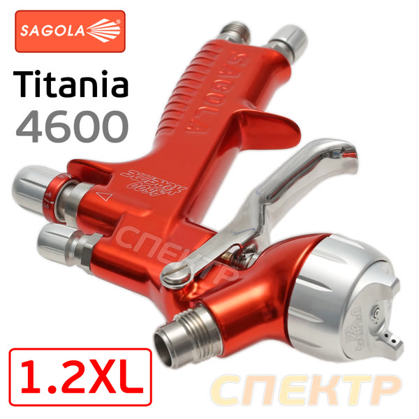 Краскопульт Sagola 4600 Xtreme DVR Titania Pro (1,2XL) для базы и лака фото №2