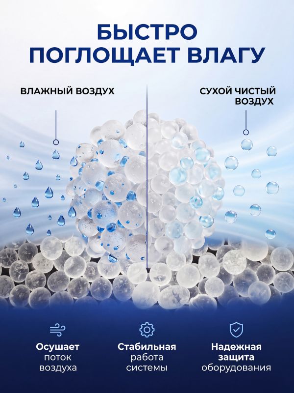 Силикагель КСМГ RUS (1л) в гранулах для осушителя (прозрачный) фото №2